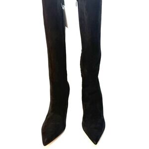Nine West Women's Cook Tall Stiletto Dress Boots Black Suede Size 7.5M WC NWT